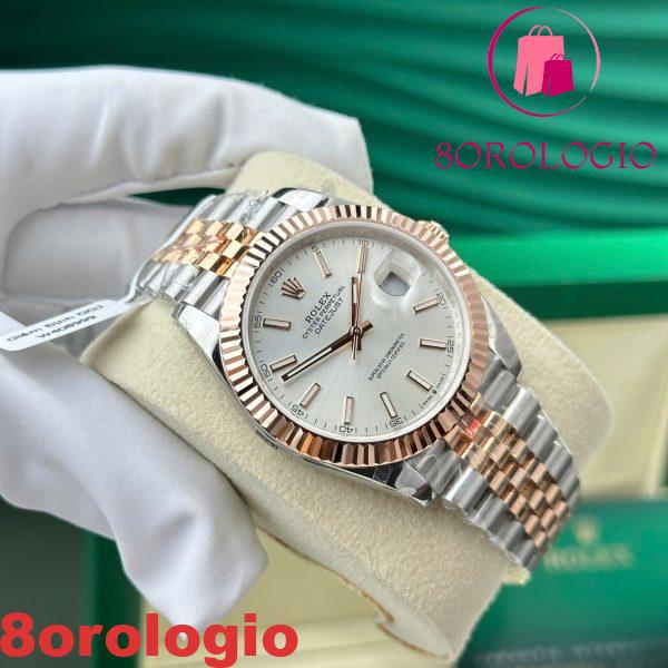 Replica Migliore Rolex Datejust 126331 Bicolore 10K Oro Everose Rivestito Quadrante Sundust Luminoso Jubilee 41mm Orologio - immagine 6