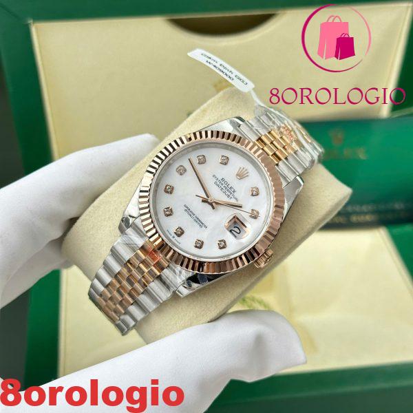 Rolex Datejust 126331 Bicolore 10K Oro Everose Rivestito Quadrante MOP Bianco Jubilee Migliore Replica 41mm Orologio - immagine 6
