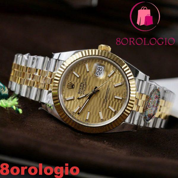 Rolex Datejust 126333 Due Toni Oro Giallo Quadrante Motivo Scanalato Jubilee Miglior Replica Clean Factory 41mm Orologio - immagine 6