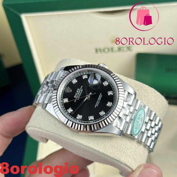 Replica migliore della fabbrica Clean Rolex Datejust 126334 quadrante nero diamanti Jubilee 41mm Orologio - immagine 8