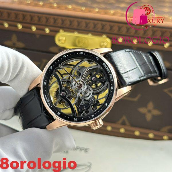 Audemars Piguet Code 11.59 Tourbillon Openworked 26600OR Oro Rosa Cinturino in Pelle 1:1 Migliore Replica APPF 41mm Orologio - immagine 7
