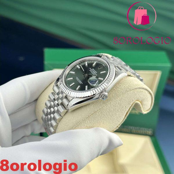 Rolex Datejust 126334 Quadrante Verde Menta Luminous Replica Migliore VSF 41mm Lunetta Godronata Jubilee Orologio - immagine 4