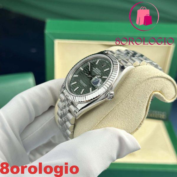 Replica di Alta Qualità Rolex Datejust 126334 Quadrante Motivo Zigrinato Verde Menta Jubilee VSF 41mm Orologio - immagine 5