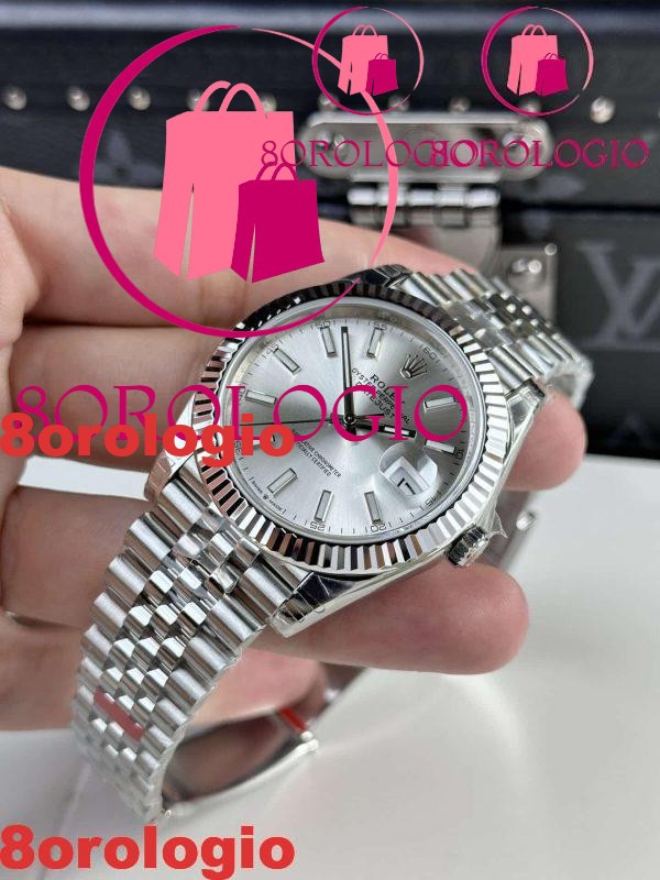 Replica di alta qualità Rolex Datejust 126334 Quadrante Argento Indici Luminosi Bracciale Jubilee VSF 41mm Orologio - immagine 7