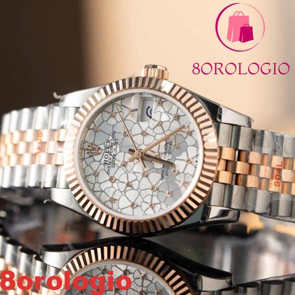 Replica Rolex Datejust 278271 Quadrante Argento Floreale Bicolore Oro Rosa 10K Jubilee Migliore 31mm Orologio - immagine 8