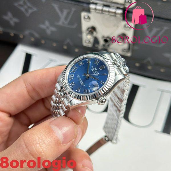 Rolex Datejust 278274 Quadrante Blu con Numeri Romani Ghiera Zigrinata Bracciale Jubilee Miglior Replica THB 31mm Orologio - immagine 9