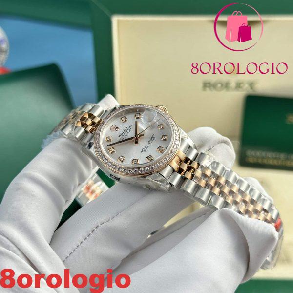 Replica Rolex Datejust 278381RBR-0016 Bicolore Oro Rosa Quadrante Argento Ghiera con Diamanti Jubilee 31mm Orologio - immagine 5