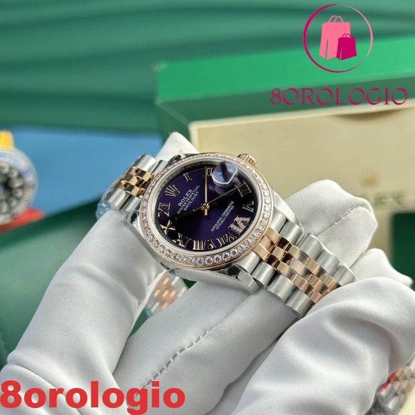Replica Rolex Datejust 278381RBR-0020 Bicolore Quadrante Viola Romani Ghiera Diamanti Jubilee 31mm Orologio - immagine 5
