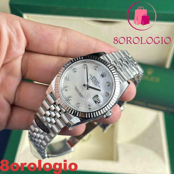 Rolex Datejust 41 126334 Quadrante bianco in madreperla con diamanti Jubilee Migliore replica Clean Factory Orologio - immagine 7