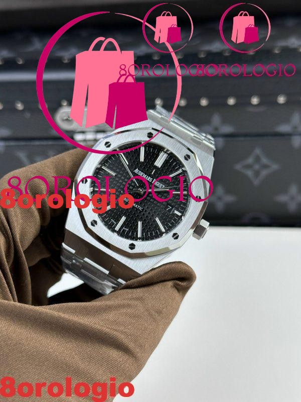 Audemars Piguet Royal Oak 15400ST Quadrante Nero Miglior Replica APS Factory 41mm Orologio - immagine 7