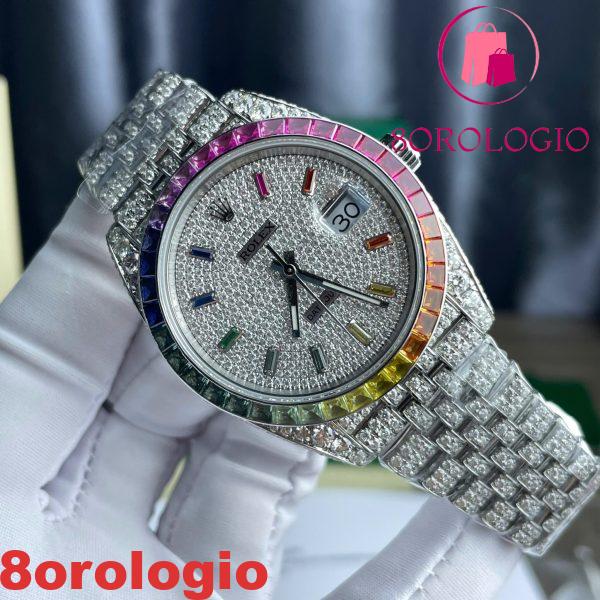 Replica Rolex Datejust 41 Iced Out Moissanite Rainbow Jubilee di Migliore Qualità 41mm Orologio - immagine 5
