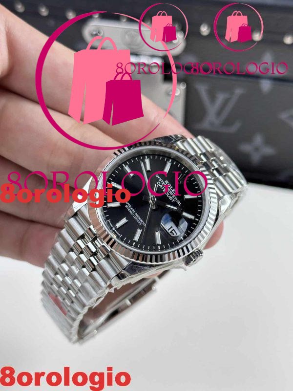 Replica di Alta Qualità Rolex Datejust Quadrante Nero Indici Luminosi 36mm Orologio - immagine 5