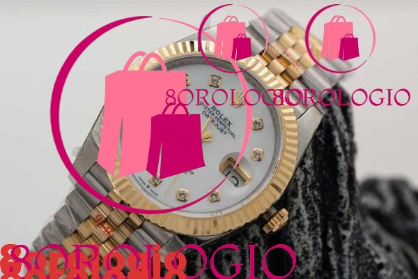 Rolex Datejust Due Toni 10K Oro Giallo Replica Quadrante Bianco MOP Jubilee 31mm Orologio - immagine 5