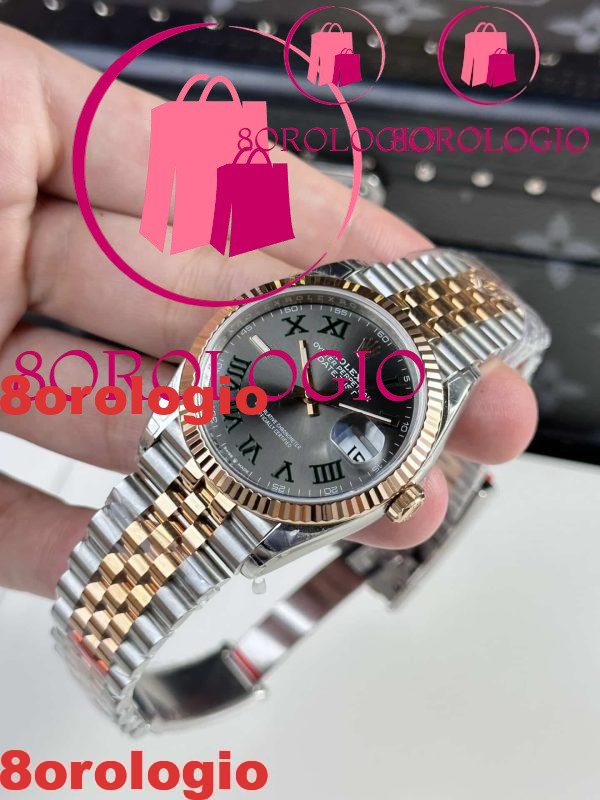 Rolex Datejust Wimbledon Due Toni Oro Rosa Jubilee Miglior Replica 36mm Orologio - immagine 5