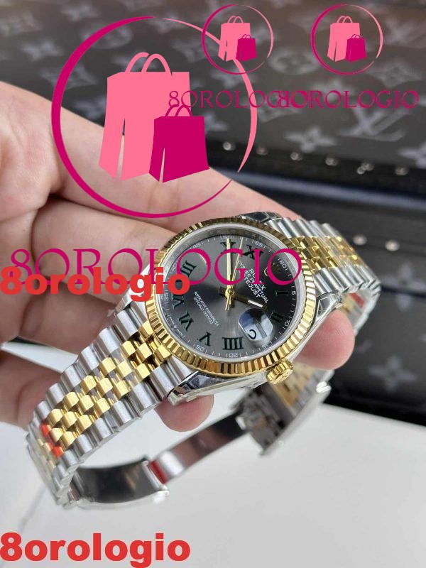 Rolex Datejust Wimbledon Bicolore Oro Giallo Jubilee Replica di Alta Qualità 36mm Orologio - immagine 6