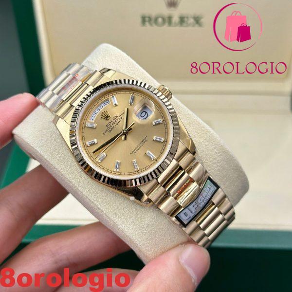 Rolex Day-Date 128238-0132 Quadrante Champagne con Diamanti Oro Giallo 158g Migliore Replica 1:1 QF 36mm Orologio - immagine 4