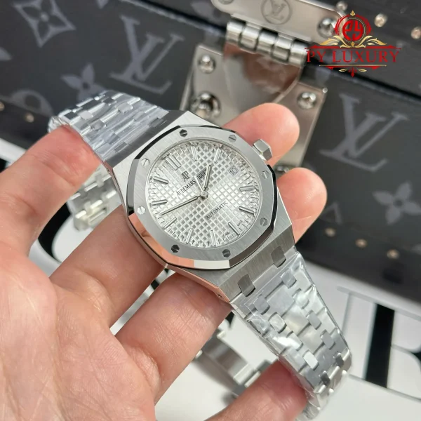 Audemars Piguet Royal Oak 15450ST Quadrante Bianco Bracciale in Acciaio Miglior Replica APS Factory 37mm Orologio - immagine 7
