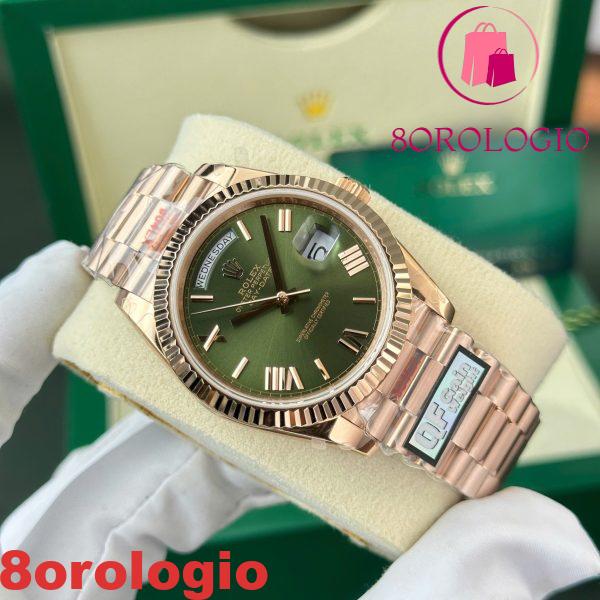 Rolex Day-Date 228235 Oro Rosa Quadrante Verde Oliva 187g Best Replica QF 40mm Orologio - immagine 6