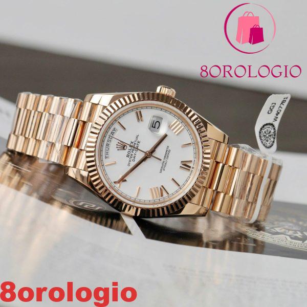 Rolex Day-Date 228235-0032 Quadrante Bianco con Indici Romani 18K Oro Rosa Rivestito Miglior Replica V3 GMF 40mm Orologio - immagine 5