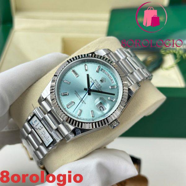 Replica Migliore Rolex Day-Date 228236-0006 Q Factory Quadrante Blu Ghiaccio con Baguette 188g 40mm Orologio - immagine 6