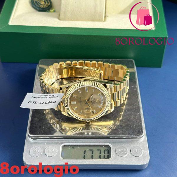 Rolex Day-Date 228238 18K Oro Giallo Replica Quadrante Champagne con Diamanti 177g GMF V3 Super Clone 40mm Orologio - immagine 6