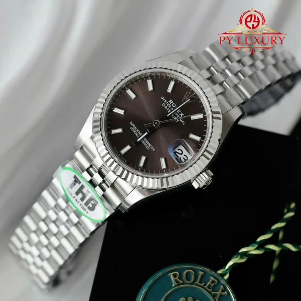 Rolex Datejust 278274 Quadrante Grigio Scuro Lunetta Zigrinata Bracciale Jubilee Miglior Replica THB 31mm Orologio - immagine 6
