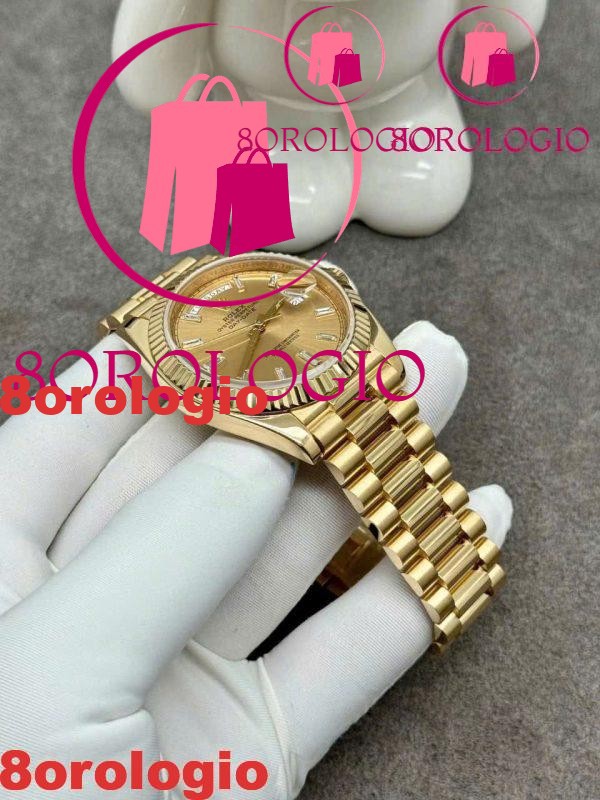 Rolex Day-Date 228238 Replica Quadrante Champagne Oro Massiccio 18K Diamanti CVD 40mm Orologio - immagine 4
