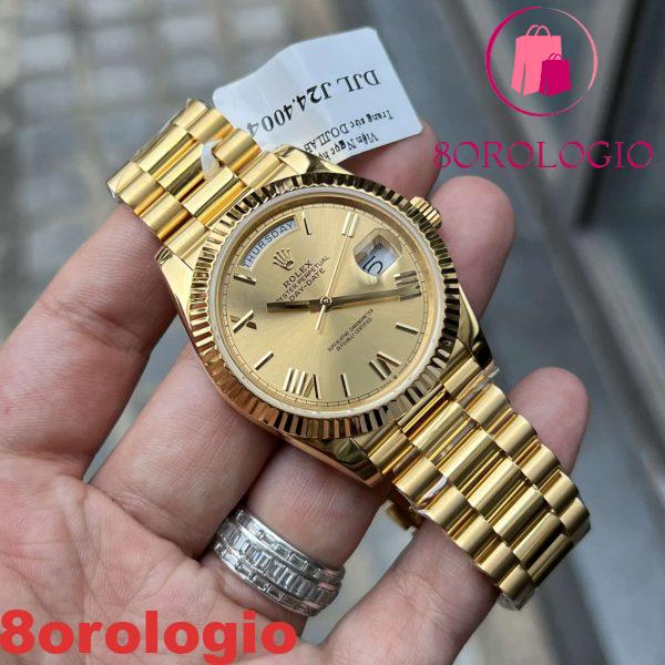 Rolex Day-Date 228238 Quadrante Champagne Romano 18K Gold Wrapped 175g GMF 40mm Replica Orologio - immagine 4
