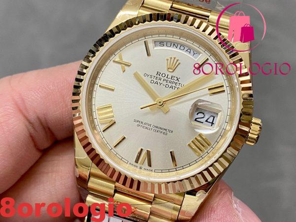 Replica di alta qualità Rolex Day-Date 228238-0002 Oro Giallo Quadrante Argento 184g 40mm Orologio - immagine 5