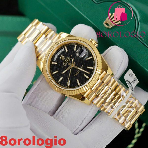 Rolex Day-Date 228238-0007 Quadrante Nero Motivo Indici 18K Oro Rivestito Migliore Replica V3 GMF 40mm Orologio - immagine 5
