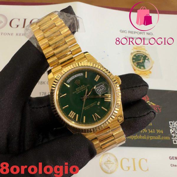 Rolex Day-Date 228238-0061 Quadrante Verde Romano Oro Giallo 18K Rivestito Miglior Replica V3 GMF 40mm Orologio - immagine 9