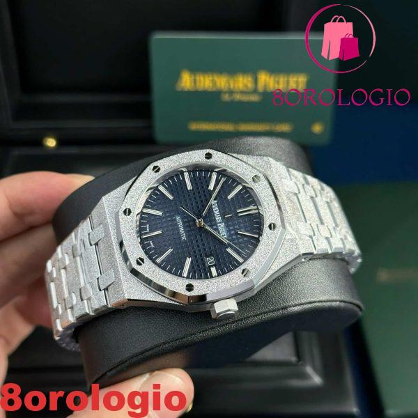 Audemars Piguet Royal Oak 15410BC Oro Frosted Quadrante Blu Migliore Replica APSF 41mm Orologio - immagine 7