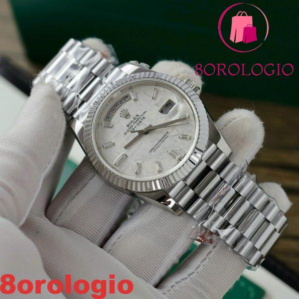 Rolex Day-Date 228239 Quadrante Meteorite Custom Moissanite Indici Ora GMF V3 Migliore Replica 40mm Orologio - immagine 5