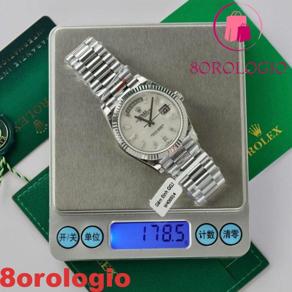 Rolex Day-Date 228239 Quadrante MOP Baguette Moissanite Indici GMF V3 Migliore Replica 40mm Orologio - immagine 6
