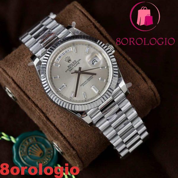 Rolex Day-Date 228239 Quadrante Baguette Argento 177g Migliore Replica V3 GMF 40mm Orologio - immagine 8