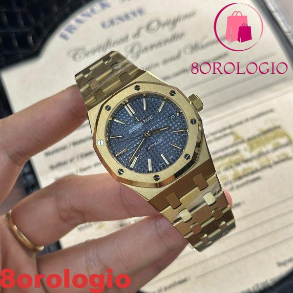 Replica Audemars Piguet Royal Oak 15450BA Oro Giallo Quadrante Blu IP Factory 37mm Orologio - immagine 4