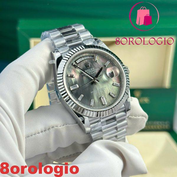 Rolex Day-Date 40 Quadrante Nero MOP Q Factory 185g Miglior Replica 40mm Orologio - immagine 6
