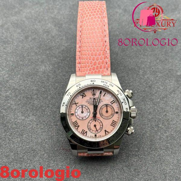 Rolex Daytona 116519 Quadrante Pink Beach MOP Cinturino in Pelle di Coccodrillo Replica Migliore 1:1 40mm Orologio - immagine 4