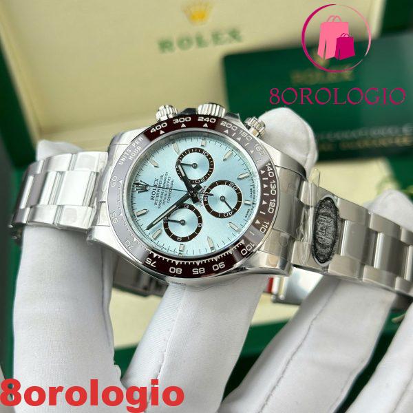 Replica Rolex Daytona 126506-0001 Platino Quadrante Blu Ghiaccio Lunetta Marrone Cerachrom Clean Factory 40mm Orologio - immagine 8