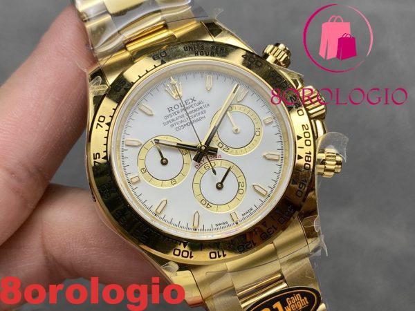 Replica di alta qualità Rolex Daytona 126508-0001 Oro Giallo Quadrante Bianco 180g QF 40mm Orologio - immagine 5