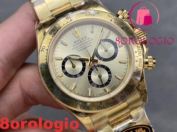 Replica Rolex Daytona 126508-0005 Oro Giallo Quadrante Dorato 180g Alta Qualità QF 40mm Orologio - immagine 5