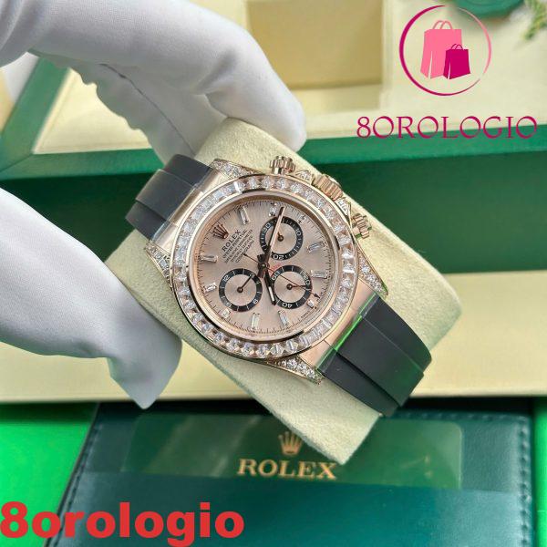 Rolex Daytona 126535TBR-0002 Quadrante Sundust con Diamanti Ghiera e Anse con Pietre CZ Oysterflex Super Clone 40mm replica Orologio - immagine 8