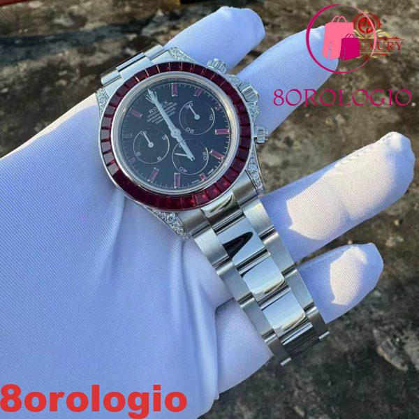 Rolex Daytona 126599TRU Oro Massiccio 18K Replica Personalizzata con Rubini Naturali e Diamanti Naturali 40mm Orologio - immagine 7