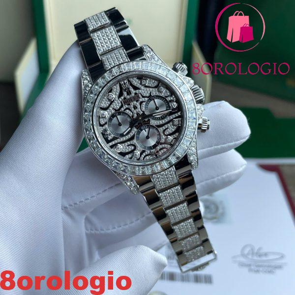 Replica Rolex Daytona Eye of the Tiger Bracciale in Metallo Moissanite Personalizzato Migliore 40mm Orologio - immagine 6