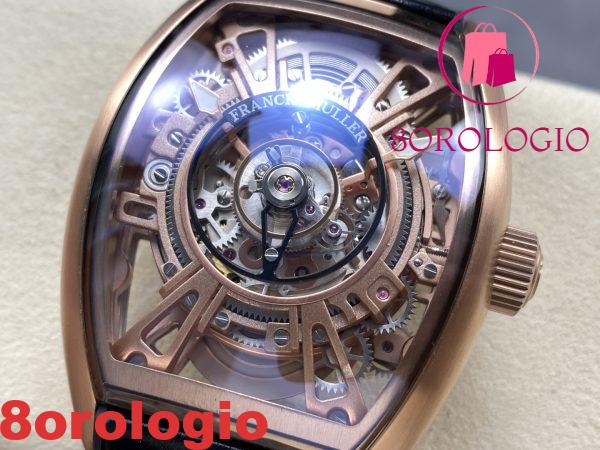Franck Muller Curvex CX Grand Central Tourbillon Rose Gold Skeleton Dial Replica Migliore Edizione 36 x 53.1 mm Orologio - immagine 4