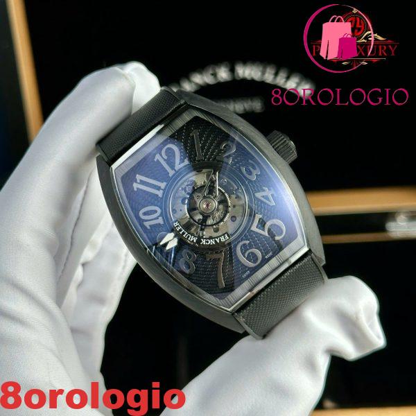 Franck Muller Grand Central Tourbillon Black Carbon Quadrante Arabo Replica Migliore 44mm Orologio - immagine 8
