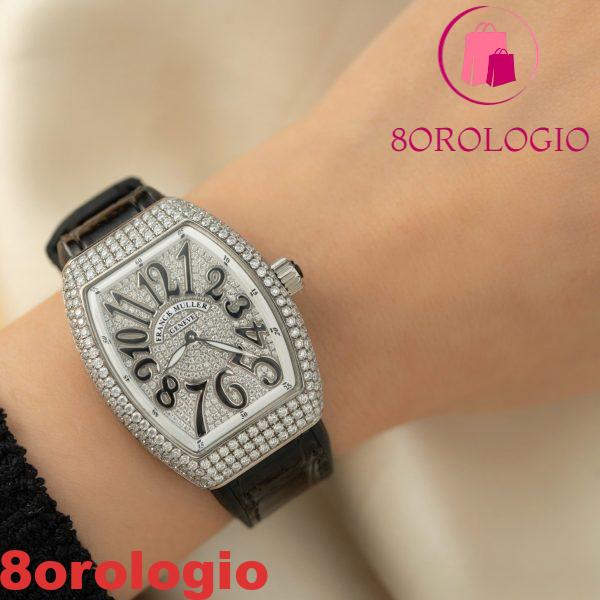 Franck Muller Vanguard V32 Black Full Moissanite Diamonds Miglior Replica ABF 32mm Orologio - immagine 5