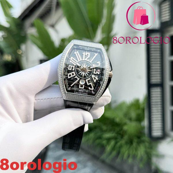 Franck Muller Vanguard V45 Quadrante Nero Diamanti CZ Stones Replica ABF 45mm Orologio - immagine 4