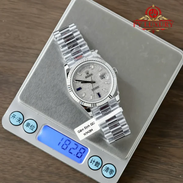 Rolex Day-Date 228236-0009 Quadrante in Moissanite Personalizzato 1:1 Migliore Replica QF 40mm Orologio - immagine 6