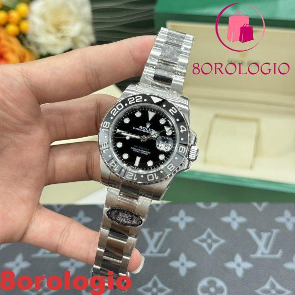Rolex GMT-Master II 126710GRNR Bruce Wayne Quadrante Nero Lunetta in Ceramica Nero Grigio Bracciale Oyster Miglior Replica Clean Factory 40mm Orologio - immagine 4